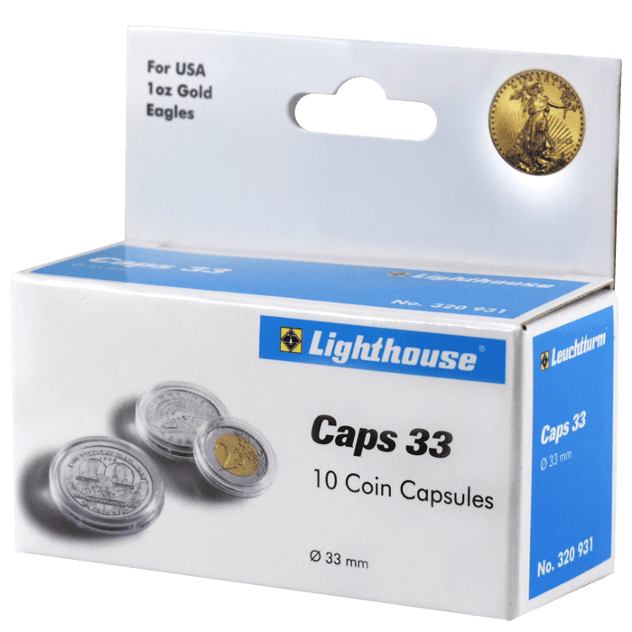 33mm - Coin Capsules (pack of 10)