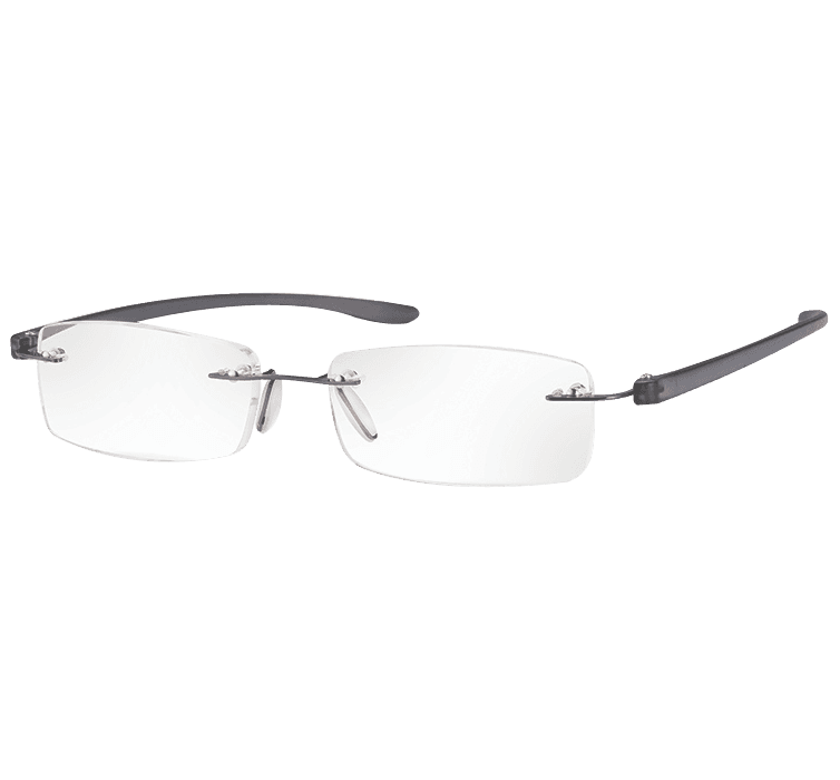 Rimless Magnifying Eye Glasses +2.5 (Anthracite Large)