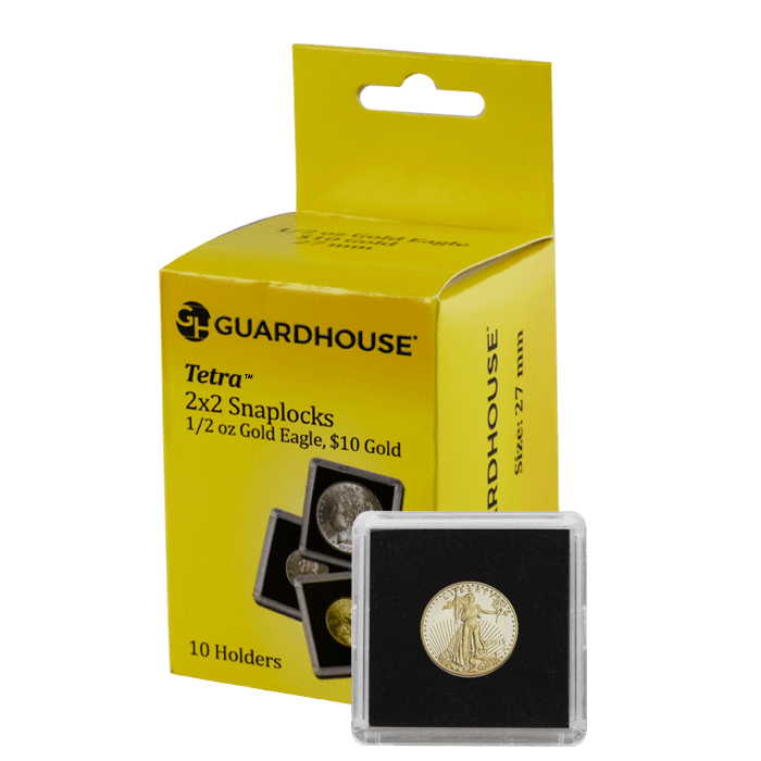 1/2 Oz American Gold Eagle 2x2 Tetra Snaplock Coin Holder - 10 per pack