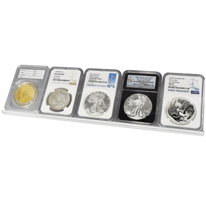 5 Slab Certified Coin Easel Display