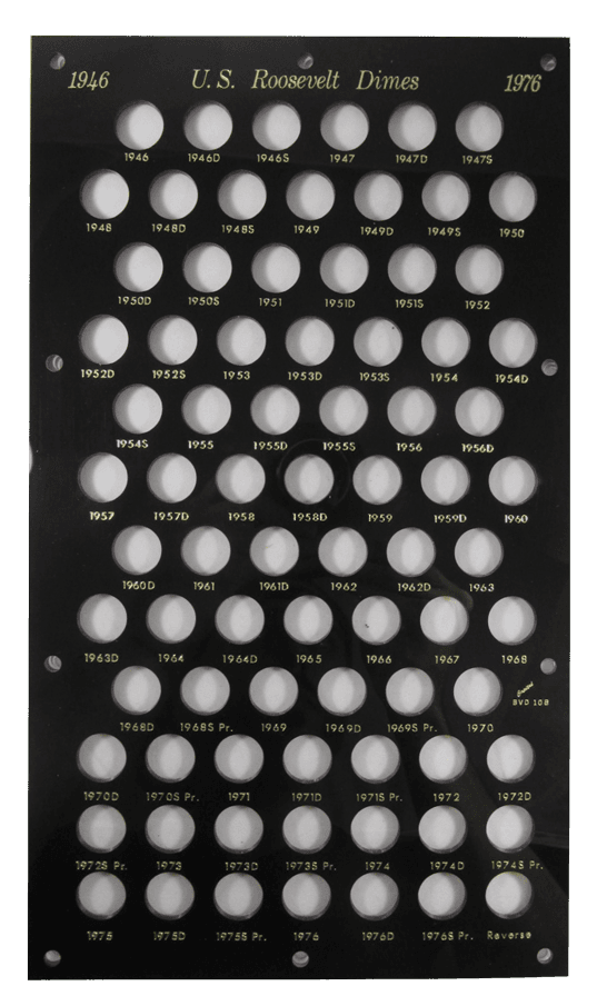 U.S. Roosevelt Dimes 1946-1976S (Includes Clad & Proofs - Reverse)