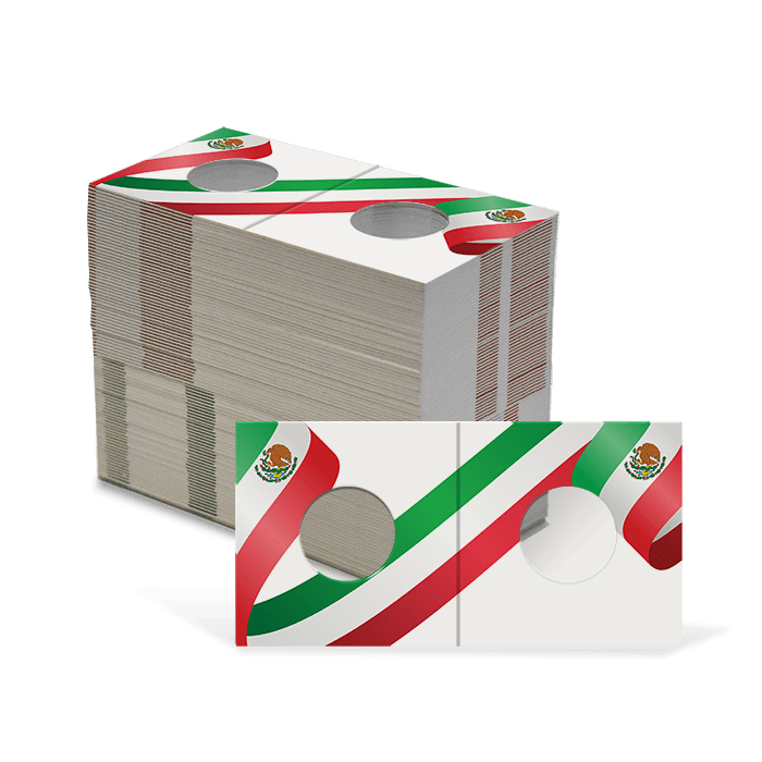2x2 Paper Coin Holders for Nickel/Cent - Mexican Flag