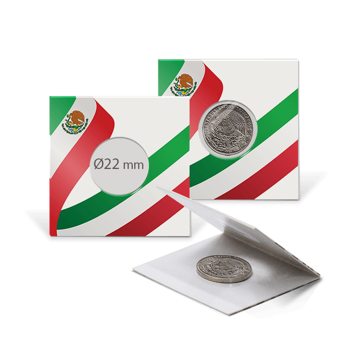 2x2 Paper Coin Holders for Nickel/Cent - Mexican Flag - alternate view 1