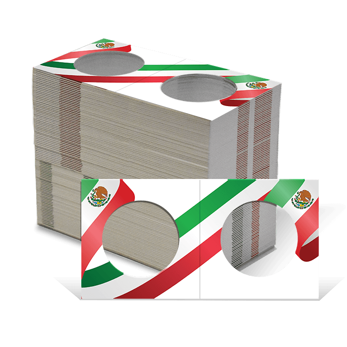2.5x2.5 Paper Coin Holders for ASE/Large Dollar - Mexican Flag
