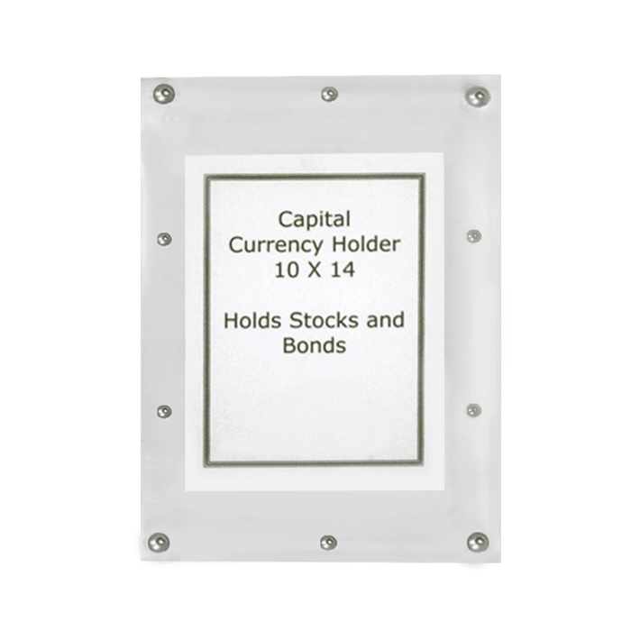 Currency Holder for Stocks, Bonds and Extra Large Notes
