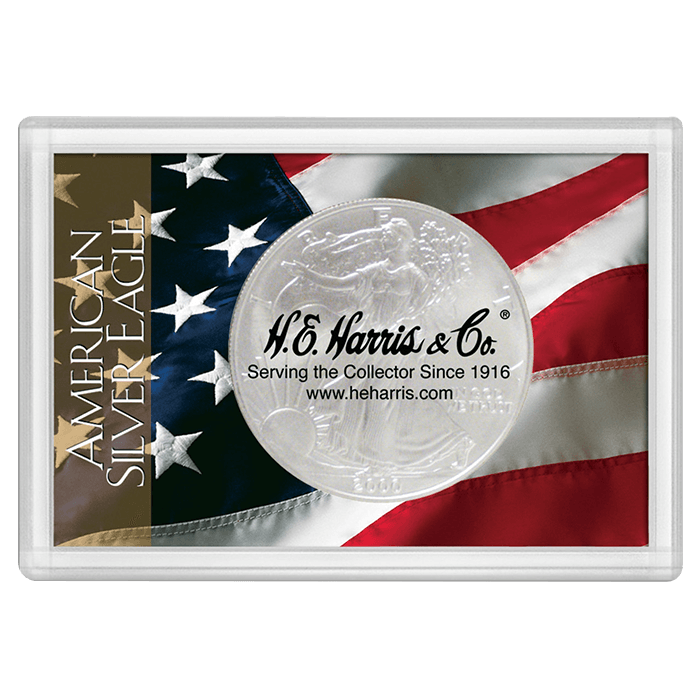American Silver Eagle Frosty Case with Flag