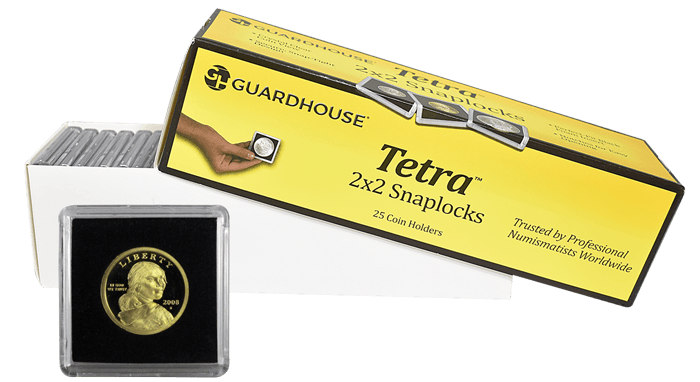 Small Dollar 2x2 Tetra Snaplock Coin Holder - 25 per pack