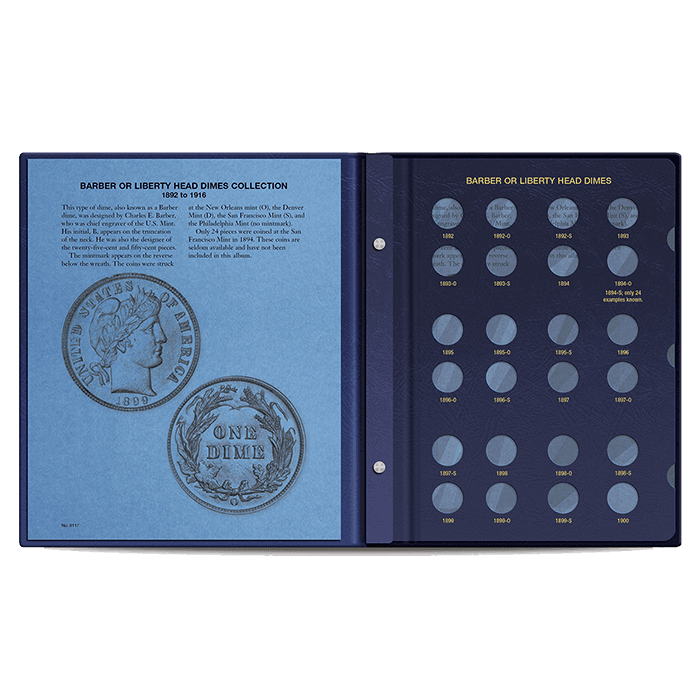 Barber Dime Album 1892-1916 - alternate view 1