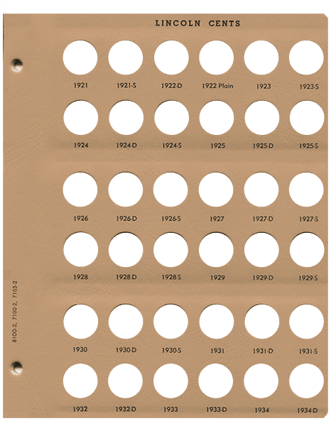 Lincoln Cents Replacement Page 2 (1921 - 1934)