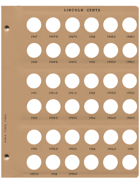 Lincoln Cents Replacement Page 4 1947-1958 D