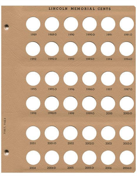 Lincoln Cents Replacement Page 7 1989-2006-D