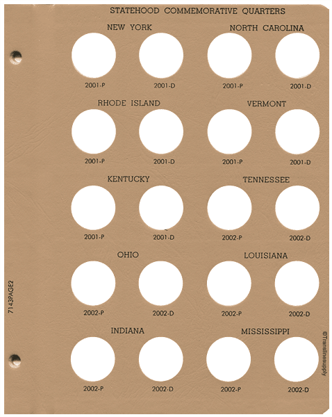 Statehood Quarters 1999-2008. P&D - alternate view 2