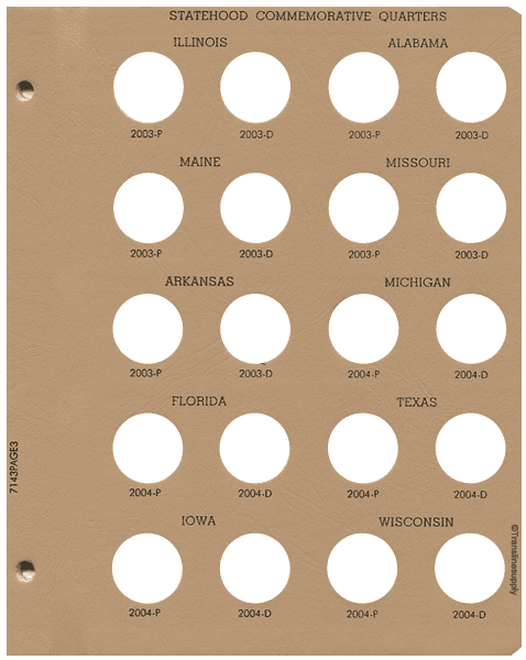 Statehood Quarters 1999-2008. P&D - alternate view 3