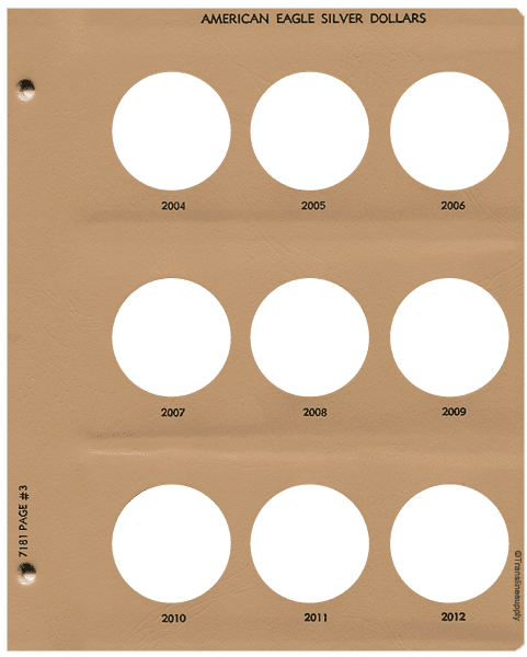 American Eagle Silver Dollars Replacement Page 3 2004 - 2012