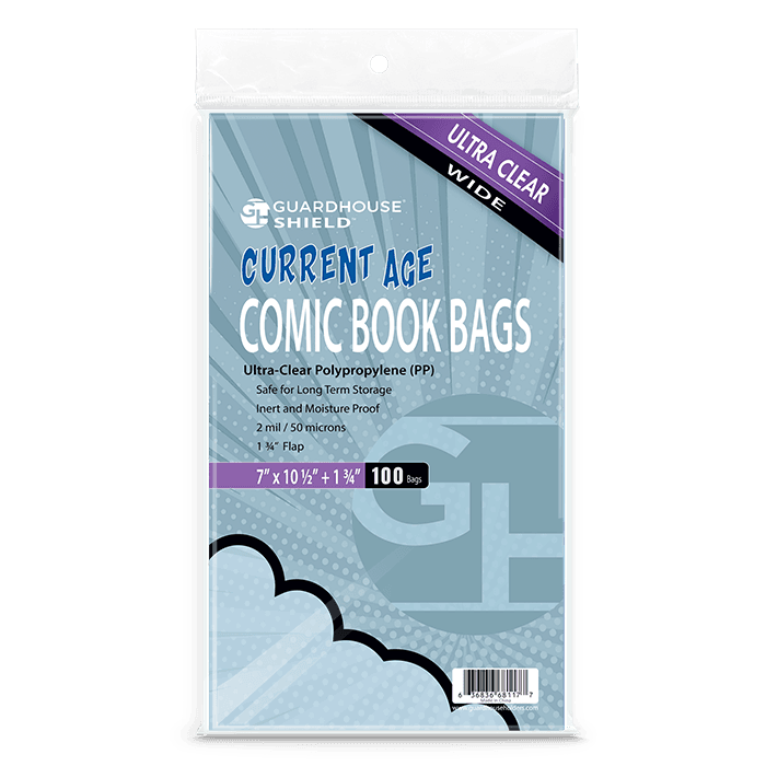 Shield Bag for Thicker Current Comic Books (Wide Size) - 7 x 10 1/2