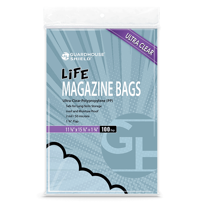 Shield Bag for Life Magazine 11 1/8 x 15 1/8 + 1 3/4 inch flap