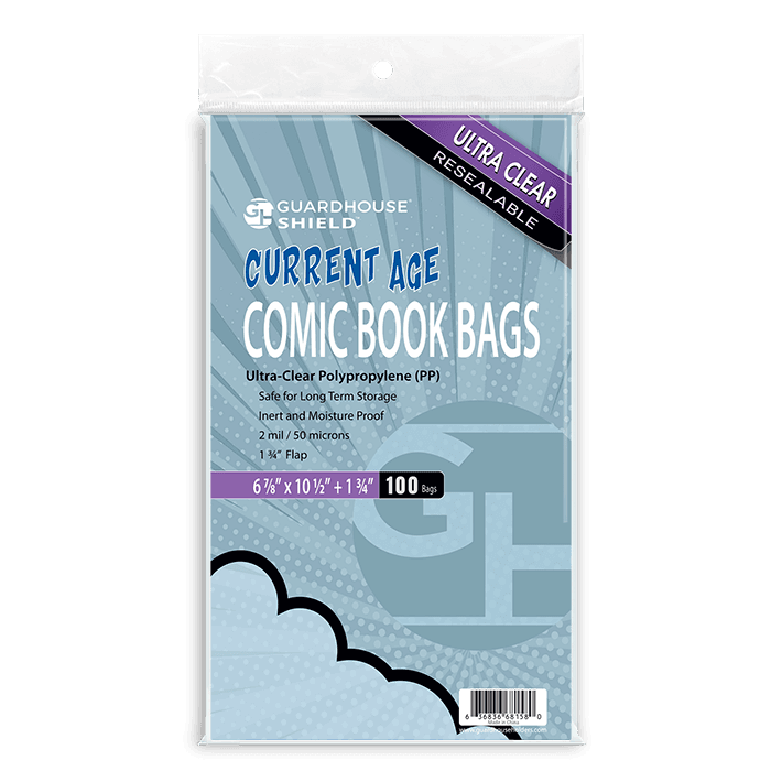Shield Resealable Bag for Current Comic Books - 6 7/8 x 10 1/2