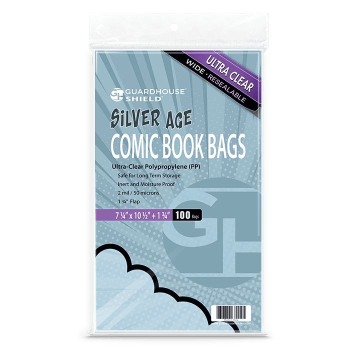 Shield Resealable Bag for Thicker Silver Comic Books (Wide Size) - 7 1/4 x 10 1/2