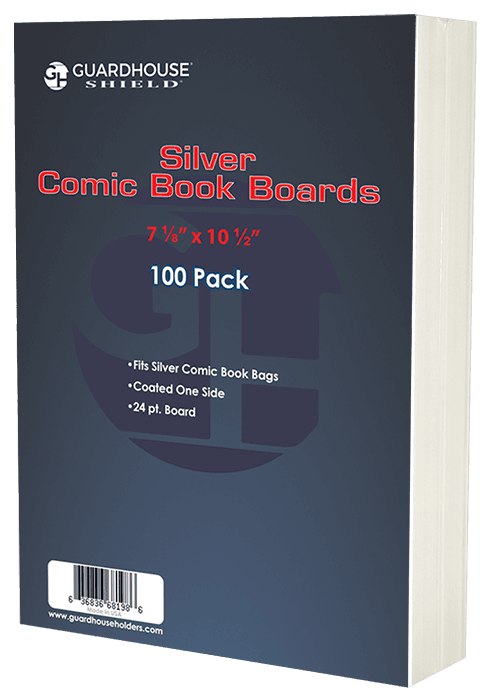 Silver Wide Comic Book Boards (7 1/8 x 10 1/2) - 100 Pack