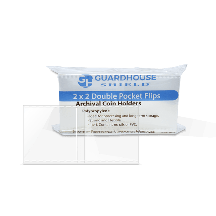 2x2 Shield Coin Flip - Polypropylene/50 Pack