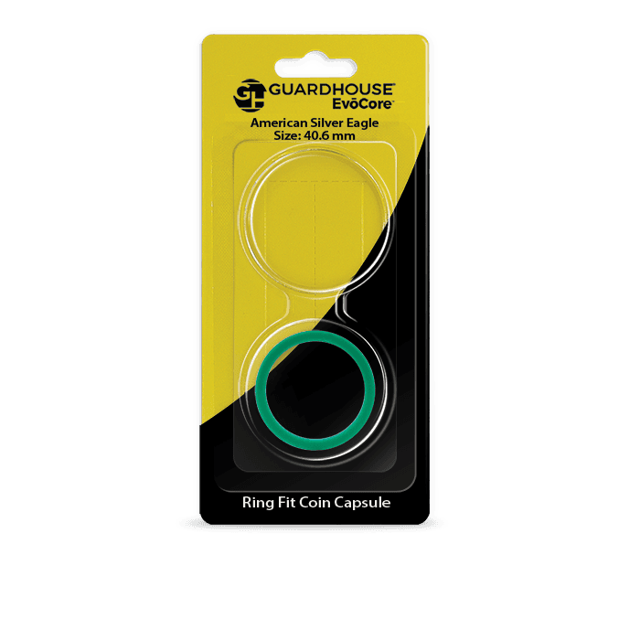 EvoCore American Silver Eagle Silicone Ring Fit Coin Holder - 40mm (Green)