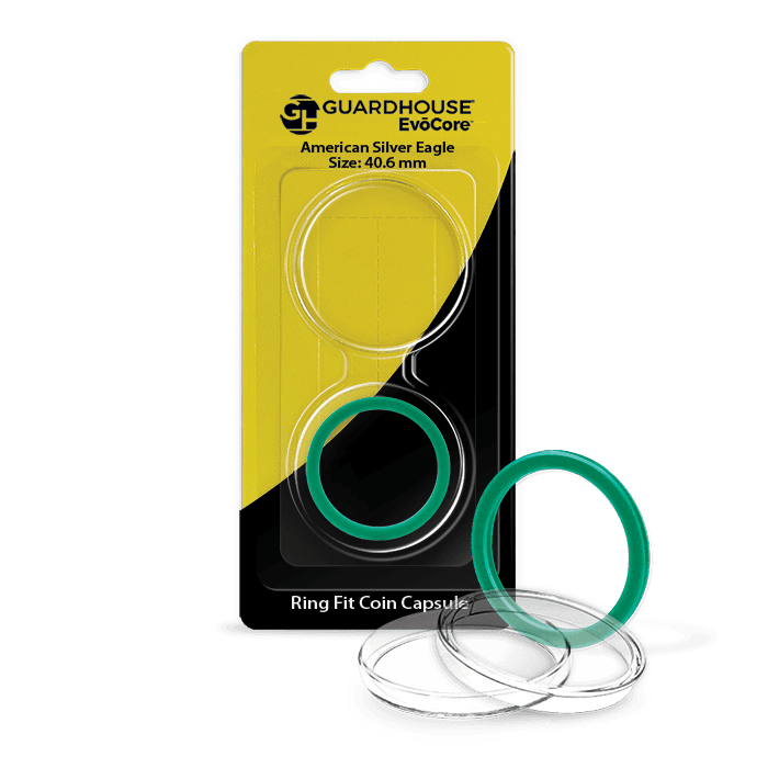 EvoCore American Silver Eagle Silicone Ring Fit Coin Holder - 40mm (Green) - alternate view 1