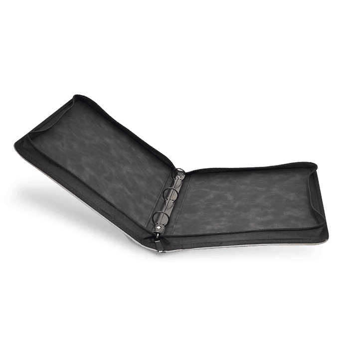 Zipper Binder with 3 Ring Clip - Black - alternate view 1