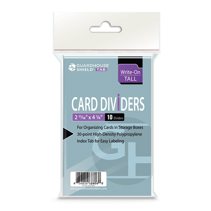 Trading Card Dividers - White Tall