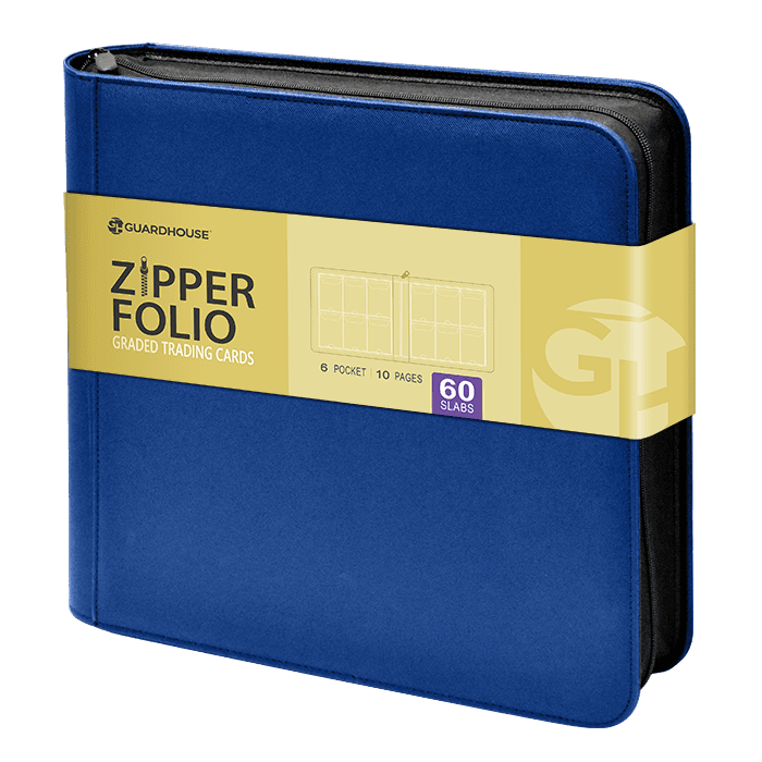 Graded Trading Card Zipper Folio for 60 PSA Card Slabs - Blue Denim