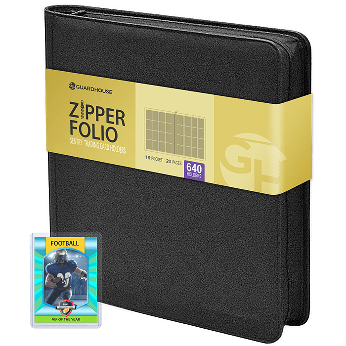 16 Pocket Zipper Folio for Sentry Card Holders - Charcoal