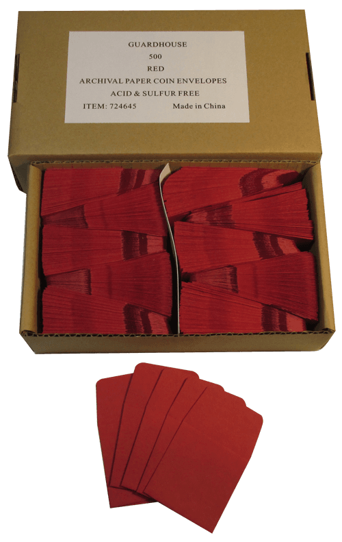 Paper Coin Envelope, Red - Qty: 500
