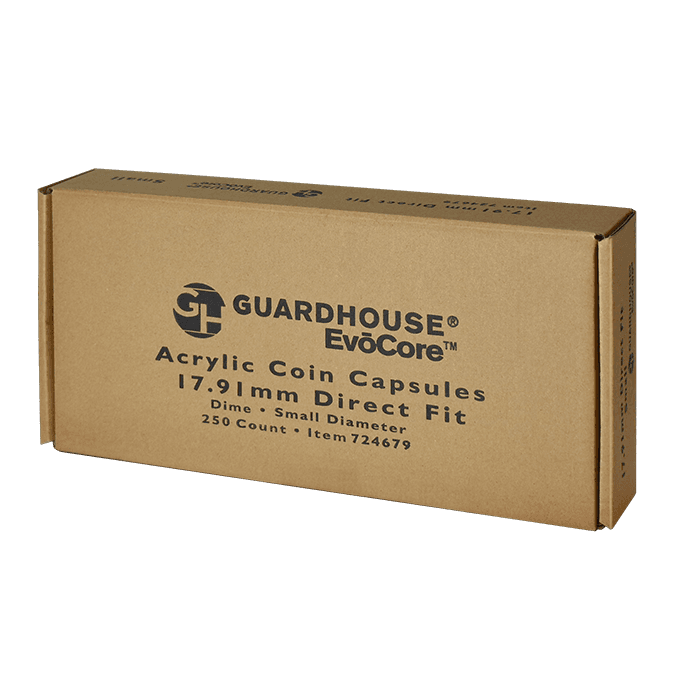 Dime 18mm bulk Direct-Fit EvoCore coin holders. 250 count box. - alternate view 1