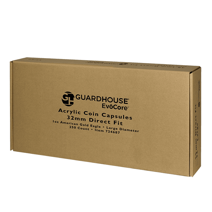 1 oz Gold Eagle 32mm bulk Direct-Fit EvoCore coin holders 250 count box. - alternate view 1