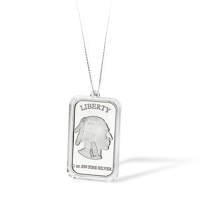 Evocore 1 Oz Silver Bar Holder with Ornament Loop. 250 Count Box - alternate view 2