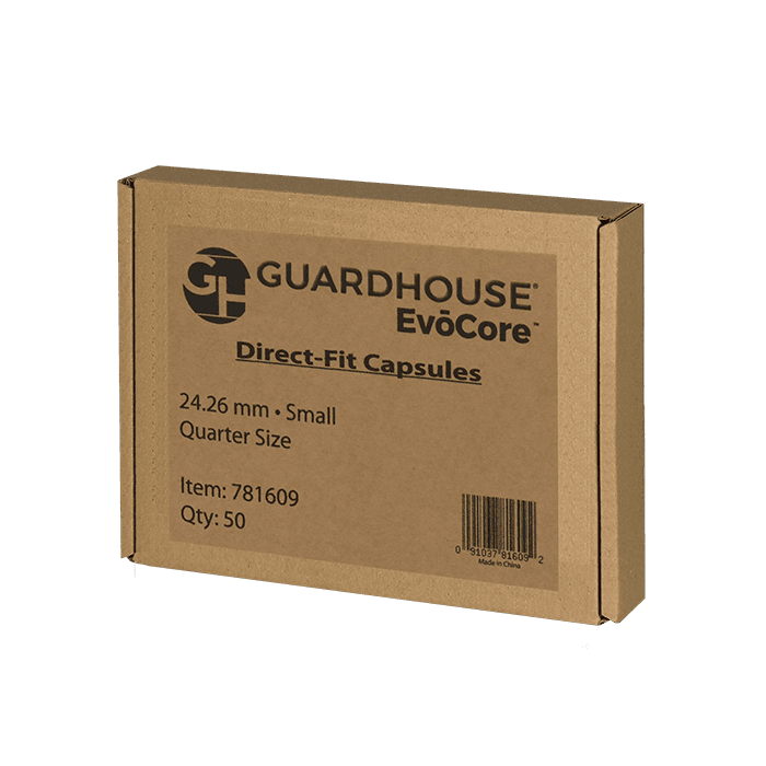 Quarter 24.3mm Direct-Fit EvoCore coin holders - (S dia) / 50 per box. - alternate view 1