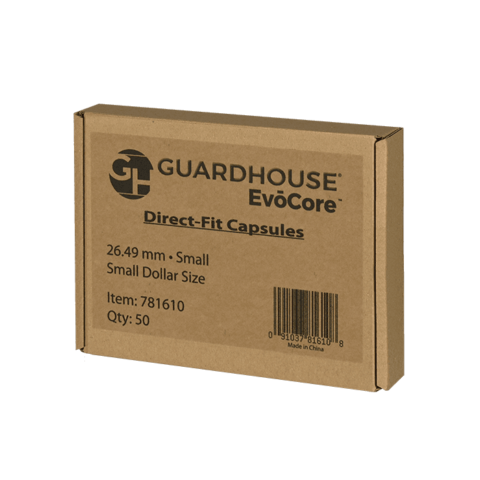 Small Dollar 26.5mm Direct-Fit EvoCore coin holders - (S dia Ring Fit) / 50 per box. - alternate view 1
