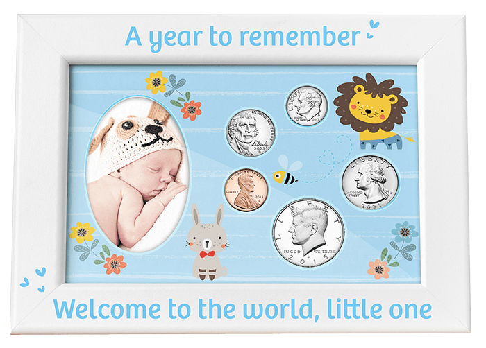 Babys First Year Coin & Photo Frame (Boy)