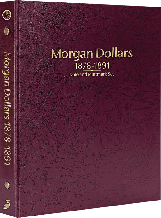 Morgan Dollars 1878-1891 Date & Mintmark Set Prestige Coin Album (Burgundy)