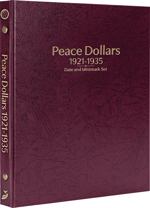 Peace Dollars 1921-1935, Date & Mintmark Set P, D & S (Burgundy)