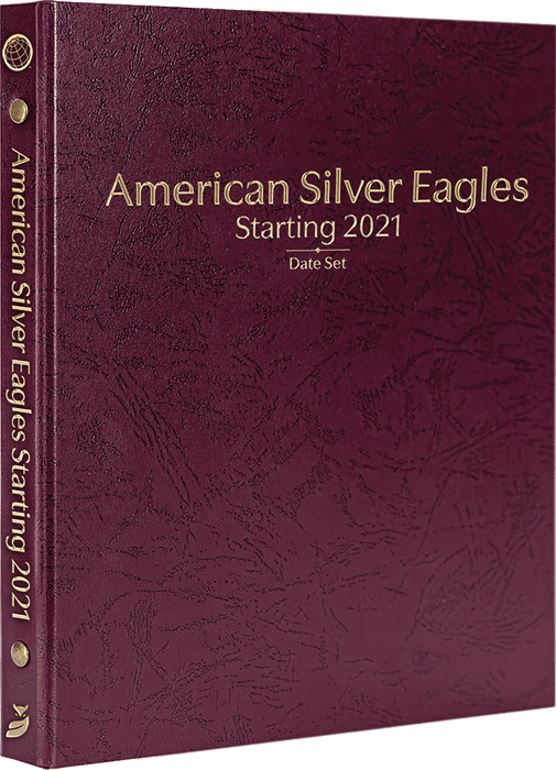 American Silver Eagles Starting 2021, Date Set P, S & W (Burgundy)