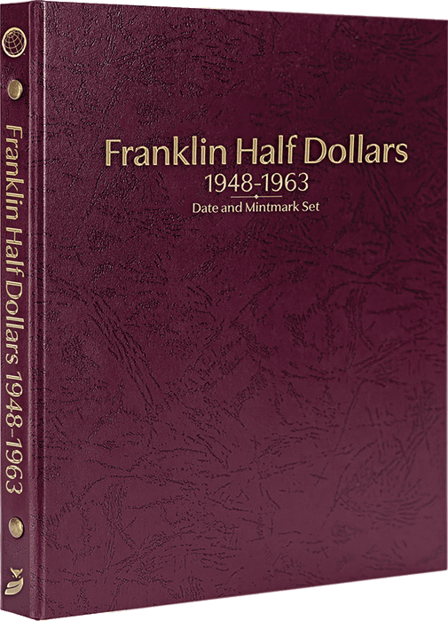 Franklin Half Dollars 1948-1963, Date & Mintmark Set P, D & S (Burgundy)