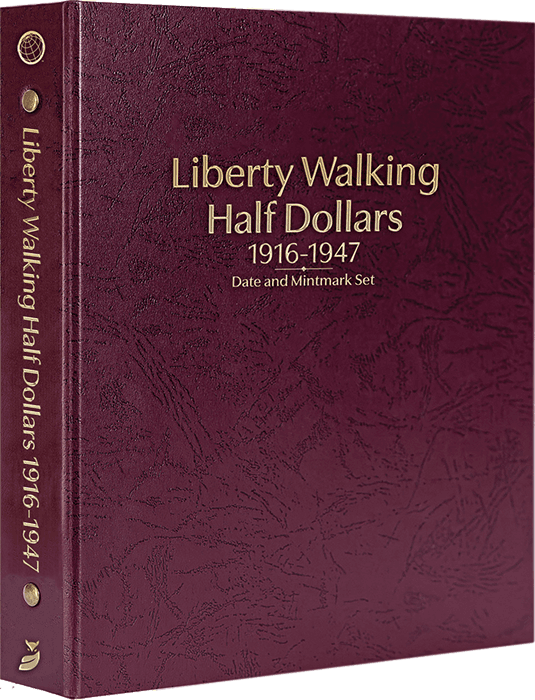 Liberty Walking Half Dollars 1916-1947, Date & Mintmark Set P, D & S (Burgundy)