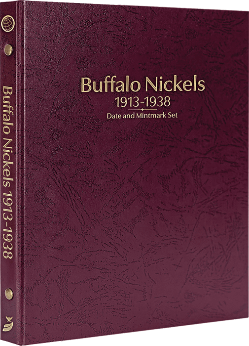 Buffalo Nickels 1913-1938, Date & Mintmark Set P, D & S (Burgundy)