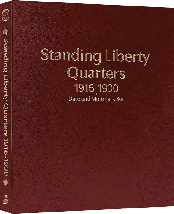 Standing Liberty Quarters: 1916-1930 Date and Mintmark Set (Burgundy)