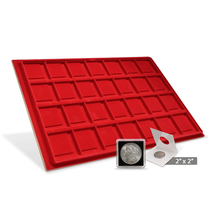 Horizontal 2x2 Display Tray (28 Slots) Red
