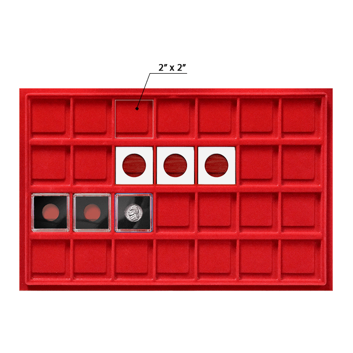 Horizontal 2x2 Display Tray (28 Slots) Red - alternate view 1