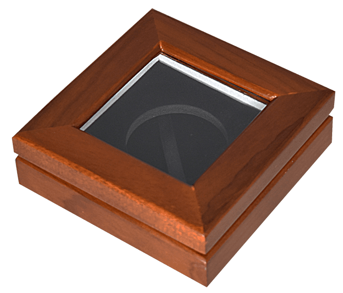 Guardhouse 3.87x3.87 Glass-top Wood Display Box - Holds Large Sized Capsule - alternate view 1