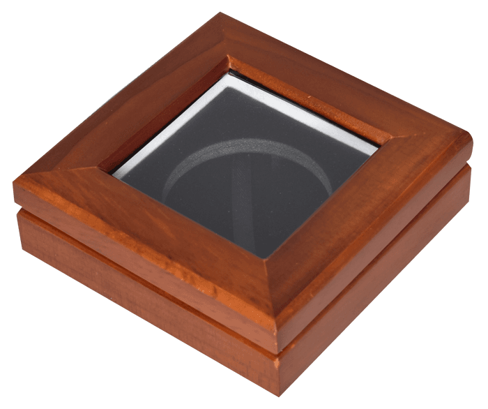 Guardhouse 3.87x3.87 Glass-top Wood Display Box - Holds Extra Large Sized Capsule - alternate view 3