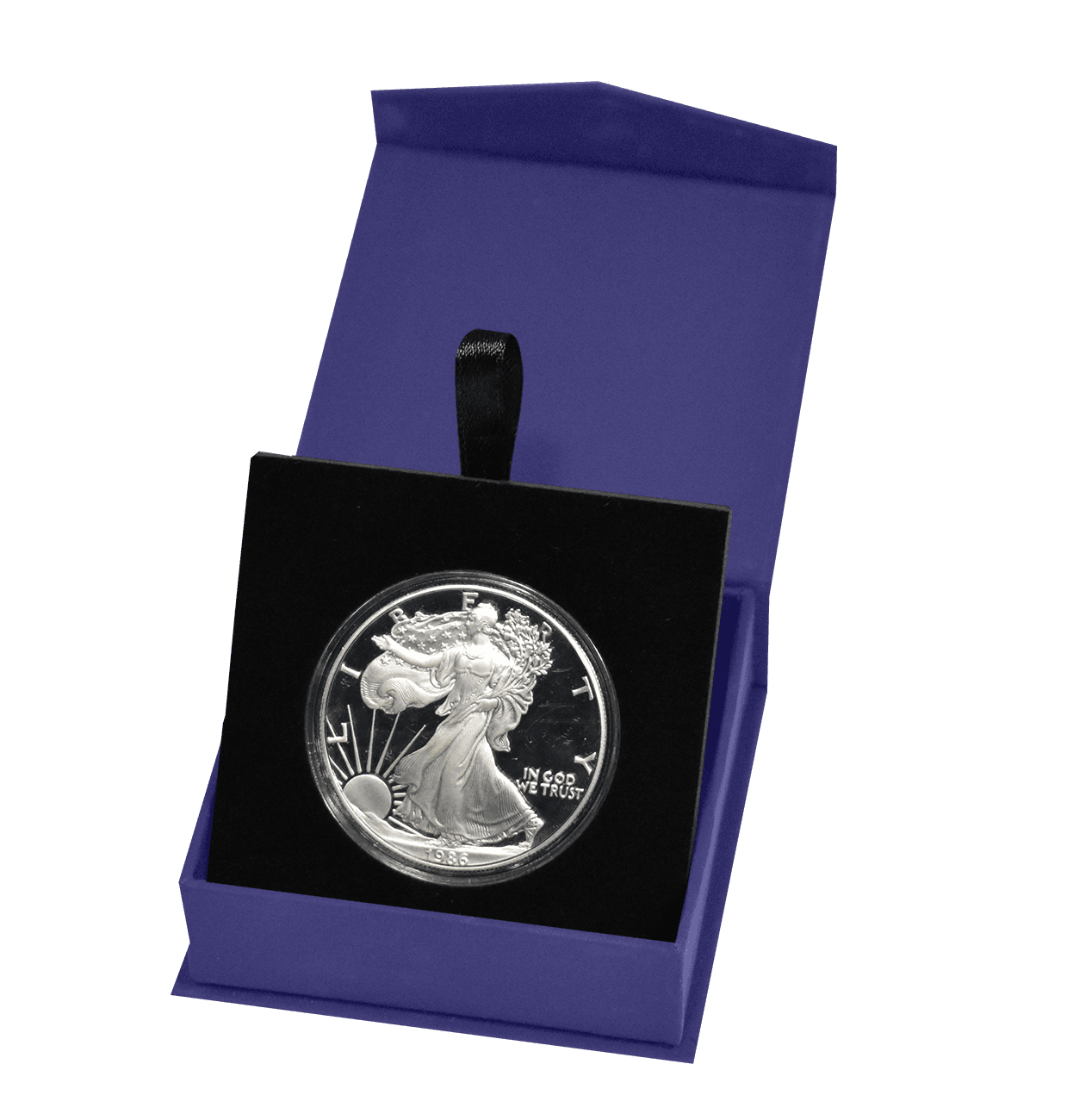 Folding Coin Capsule Box with Magnetic Lid and Stand Insert - Large Capsule - alternate view 3