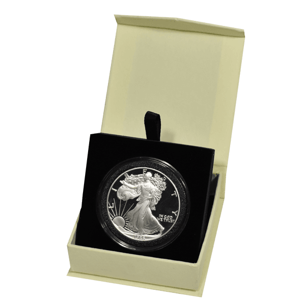 Folding Coin Capsule Box with Magnetic Lid and Stand Insert - Extra Large Capsule - alternate view 1